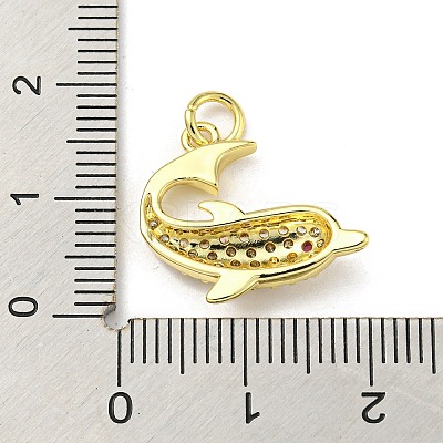 Brass Micro Pave Cubic Zirconia Pendants FIND-Z023-02B-1