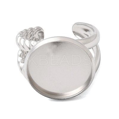 304 Stainless Steel Cuff Ring Components STAS-P454-01E-P-1