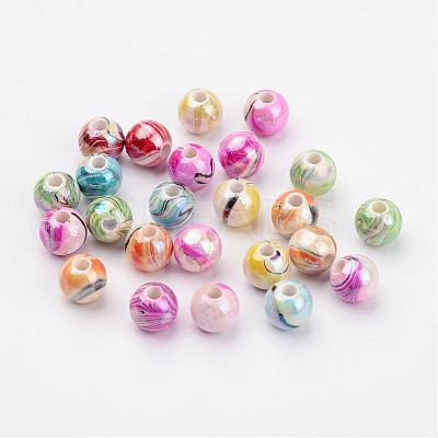 AB Color Wave Printed Acrylic Beads MACR-Q151B-M-1