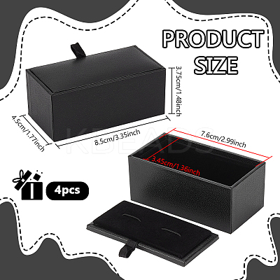 Plastic 2 Cufflink Gift Storage Boxes CON-WH0107-86A-1
