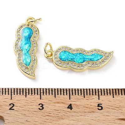 Rack Plating Brass Micro Pave Cubic Zirconia Pendants KK-C041-18G-1