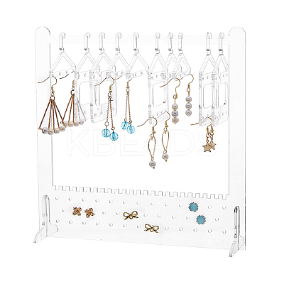 1 Set Transparent Acrylic Earring Hanging Display Stands EDIS-FH0001-09-1