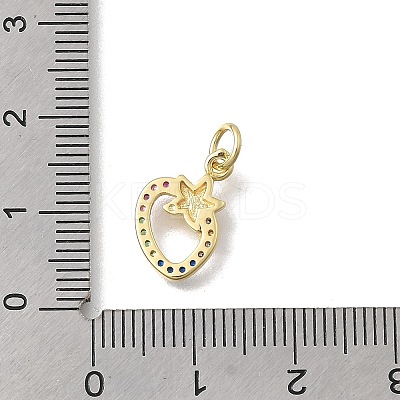 Brass Micro Pave Cubic Zirconia Charms KK-D431-056G-1