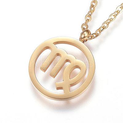 304 Stainless Steel Pendant Necklaces NJEW-N0074-23G-1