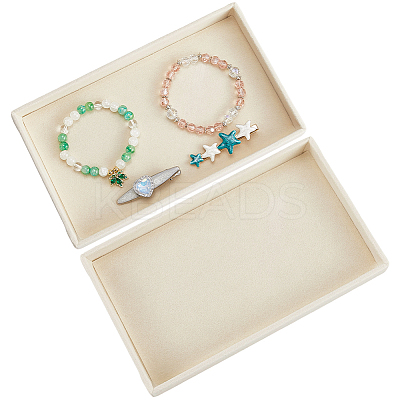 Rectangle Wood Covered with Velvet Jewelry Trinket Display Trays AJEW-WH20054-062K-01-1