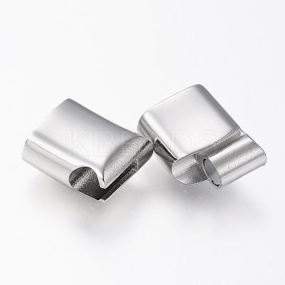 Tarnish Resistant 304 Stainless Steel Magnetic Clasps with Glue-in Ends STAS-G157-14P-12x7mm-1