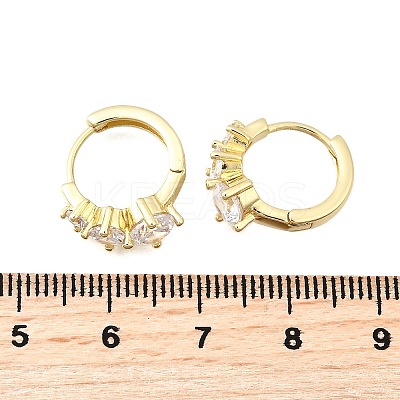 Brass Micro Pave Clear Cubic Zirconia Hoop Earrings EJEW-Z121-06G-1