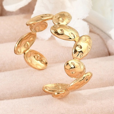 304 Stainless Steel Open Cuff Rings for Women RJEW-A056-02G-1