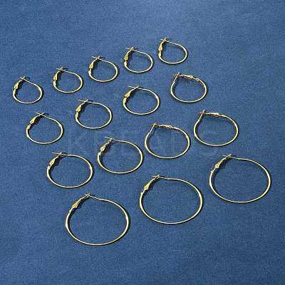 32Pcs 4 Styles Iron Huggie Hoop Earring Findings IFIN-FS0001-50-1