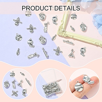 40Pcs 8 Styles Tibetan Style Alloy Pendants FIND-YW0005-67-1