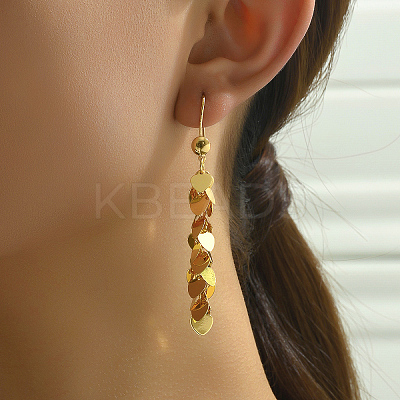 Elegant Heart Tassel Brass Hoop Earrings DN7586-1