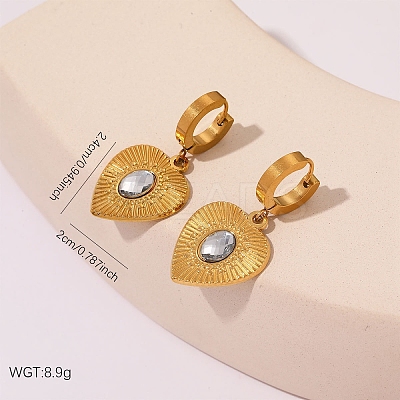 304 Stainless Steel Rhinestone Hoop Dangle Earrings WG5B7A3-02-1