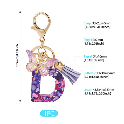 Resin Butterfly Pendant Keychains KEYC-TAC0034-03D-1