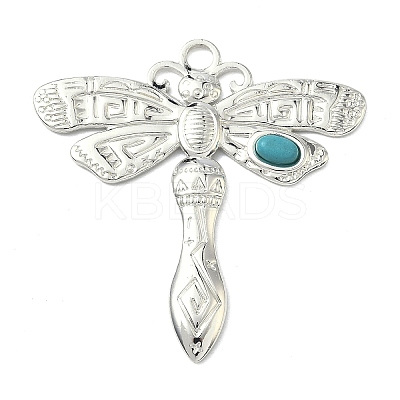 304 Stainless Steel with Dyed Synthetic Turquoise Pendants STAS-G374-05S-06-1