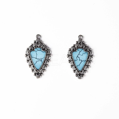 Synthetic Turquoise Pendants PALLOY-N157-037-1