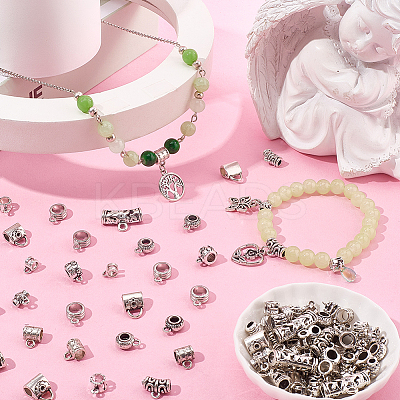 100Pcs 10 Styles Alloy Tube Bails TIBE-SC0002-27-1