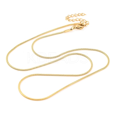 201 Stainless Steel Round Snake Chain Necklaces for Women NJEW-G140-06B-G-1-1
