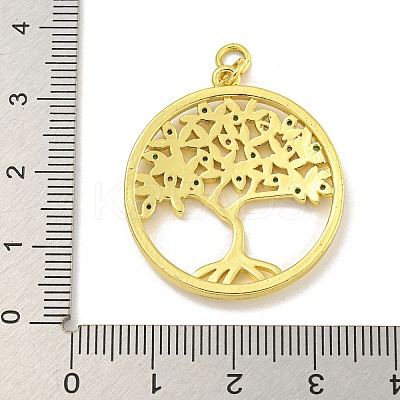 Rack Plating Brass Micro Pave Cubic Zirconia Pendants KK-C074-05G-1
