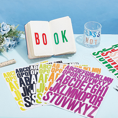 12 Sheets 12 Colors PVC Alphabet Decorative Stickers DIY-CP0008-60-1