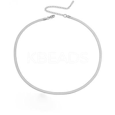 304 Stainless Steel Snake Chain Necklaces for Women WG80FEF-35-1