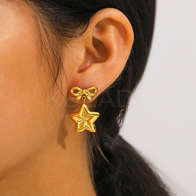 304 Stainless Steel Dangle Stud Earrings WGAD79C-01-1