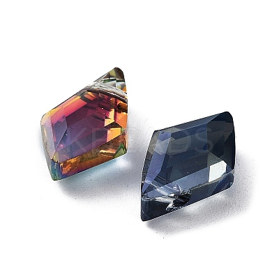 Electroplate Rhombus Glass Beads EGLA-A036-07-1