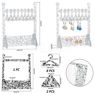 Transparent Acrylic Earring Display Stands EDIS-PH0001-27A-1