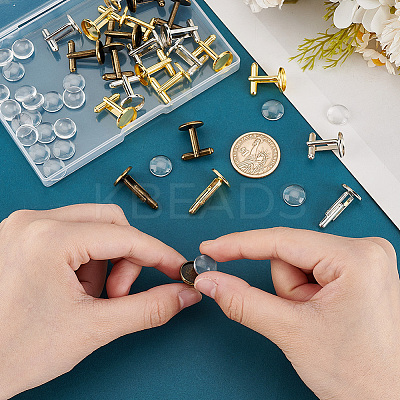 24Pcs 3 Style Rack Plating Brass Cufflinks KK-PH0006-69-1