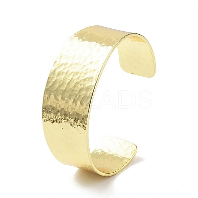 Rack Plating Brass Open Wide Cuff Bangles for Women BJEW-D032-06G-1