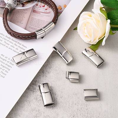 Tarnish Resistant 316 Surgical Stainless Steel Magnetic Clasps with Glue-in Ends STAS-G241-14C-P-1