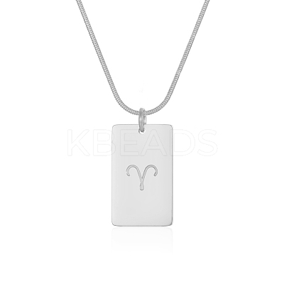 European Style 304 Stainless Steel Zodiac Pendant Necklaces for Women NF9603-1-1