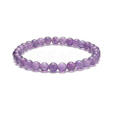 5Pcs 5 Style Natural Amethyst & Brass Beaded Stretch Bracelets Set BJEW-JB08870-01-1