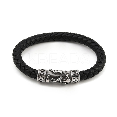 Braided Microfiber Leather Bracelets for Men Women BJEW-H631-01AS-01-1