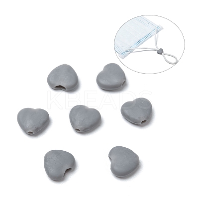 Heart PVC Plastic Cord Lock for Mouth Cover KY-D013-04E-1