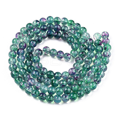 Baking Paint Glass Beads Strands S-DGLA-Q023-8mm-DB79-1