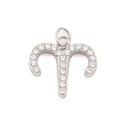 316 Stainless Steel Micro Pave Cubic Zirconia Pendants LS-STAS-K284-01A-P-1