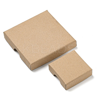 Square Cardboard Kraft Paper Jewelry Box CON-D014-01C-01-1