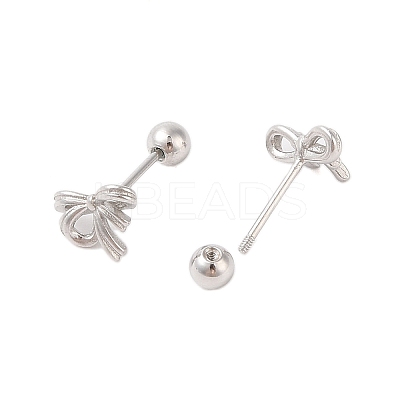 Bowknot Brass Ear Plugs Gauges for Women EJEW-P288-03P-1