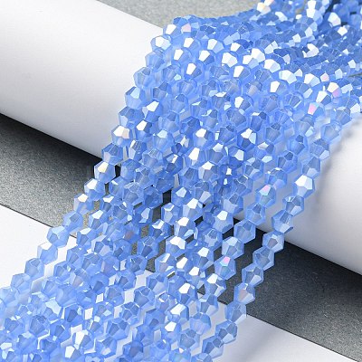 Imitation Jade Electroplate Glass Beads Strands EGLA-A039-J4mm-B04-1