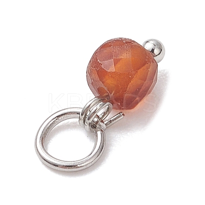Natural Mixed Gemstone Faceted Cube Charms PALLOY-JF04818-1