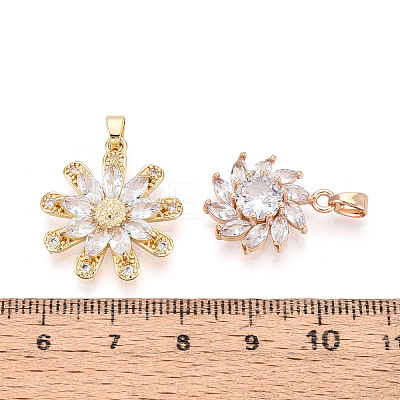 Brass with Cubic Zirconia Pendants KK-T072-50G-1
