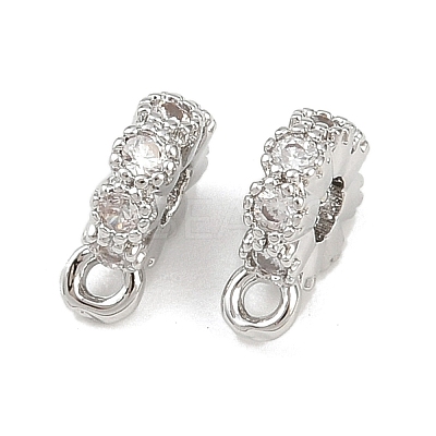 Brass Micro Pave Cubic Zirconia Tube Bails KK-K407-45P-1