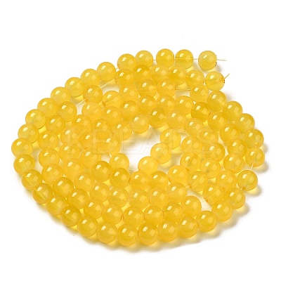 Baking Paint Imitation Jade Glass Round Bead Strands DGLA-Q021-8mm-30-1