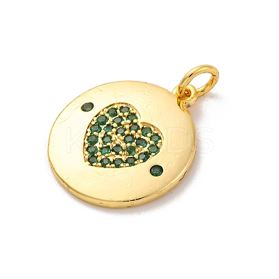 Brass Micro Pave Cubic Zirconia Pendants KK-U033-11G-03-1