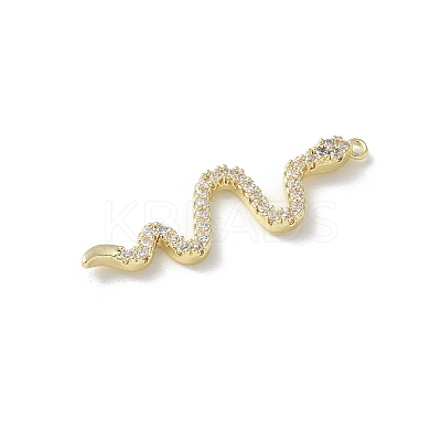 Brass Micro Pave Clear Cubic Zirconia Pendants KK-S505-03G-03-1