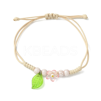Porcelain Beads Braided Bead Bracelets BJEW-JB11421-1