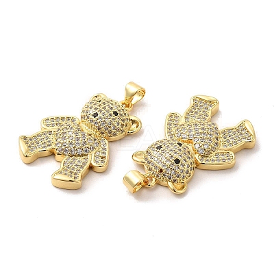 Brass Micro Pave Cubic Zirconia Pendants KK-A180-19G-1