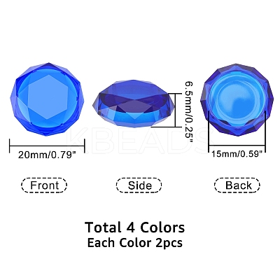 8Pcs 4 Colors Acrylic Diamond Thumb Grip Cap AJEW-WR0001-33-1