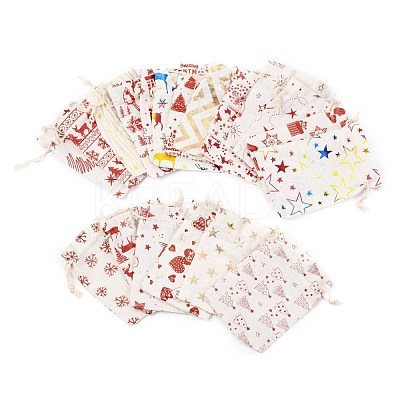 Christmas Theme Cotton Fabric Cloth Bag X-ABAG-H104-B-1
