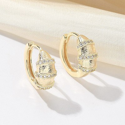 Brass Clear Cubic Zirconia Hoop Earrings EJEW-Q014-21G-1